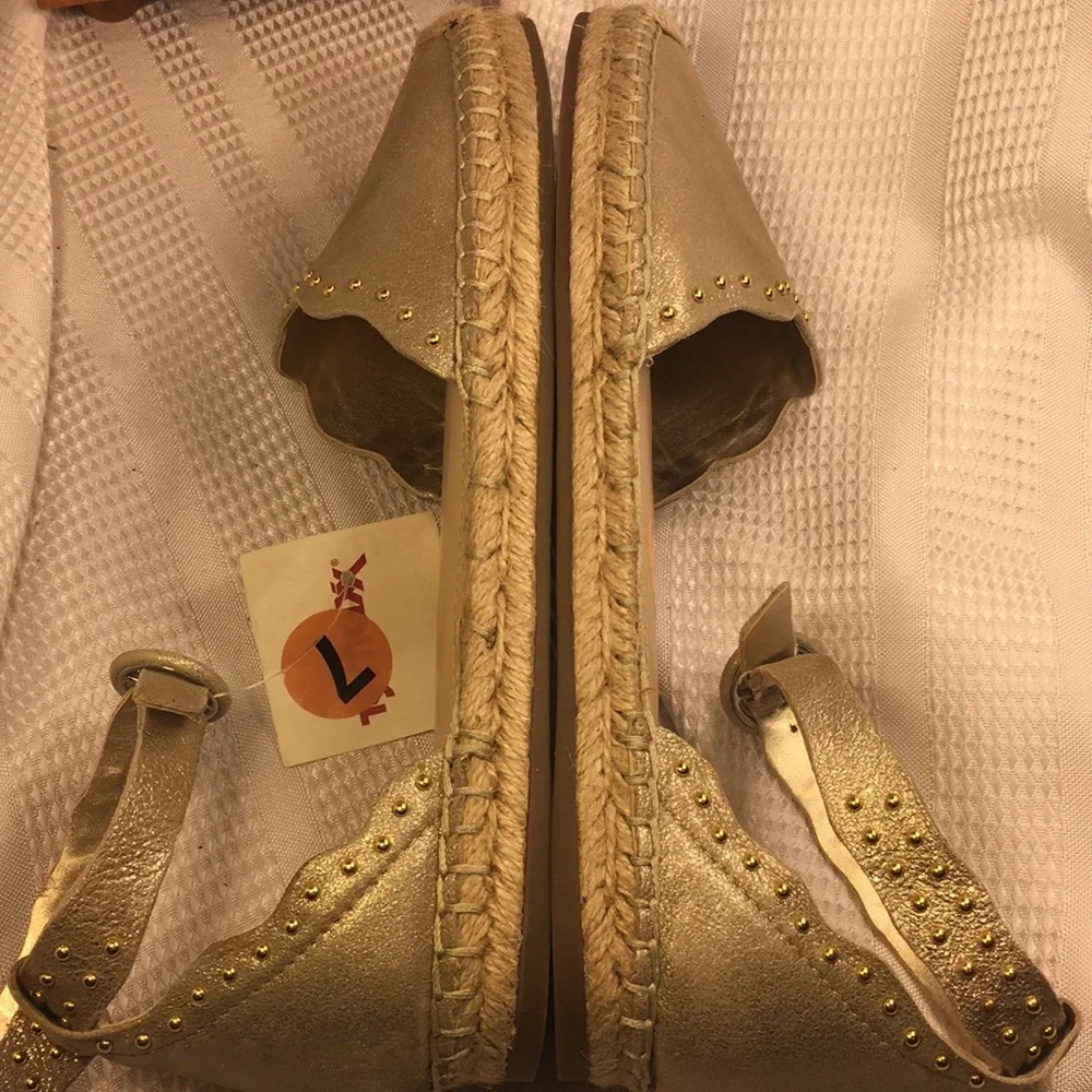 NWT Marc Fisher leather espadrilles ankle strap